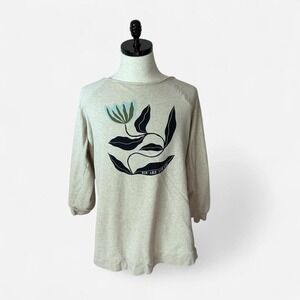 Maeve Anthropologie Floral You Are Loved Graphic Top Tunic Sweatshirt